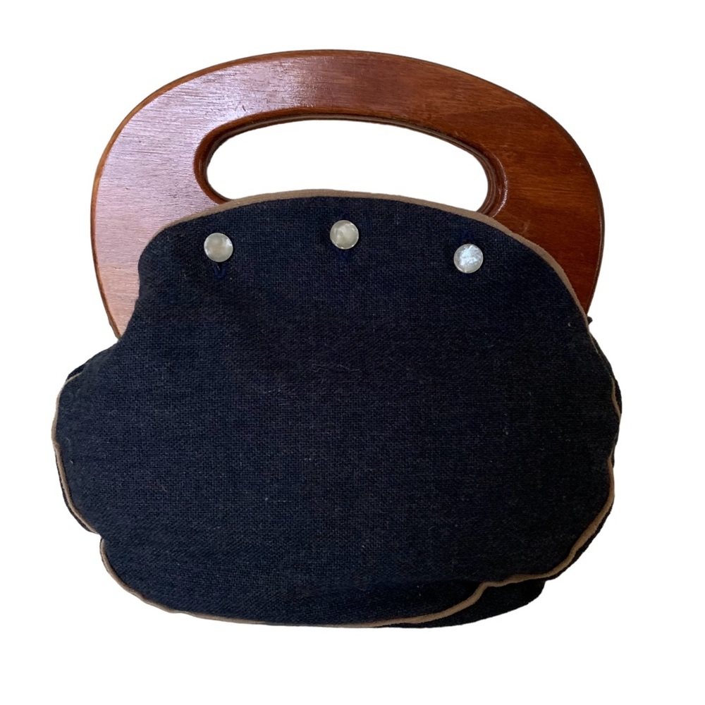 Vintage wooden handle Bermuda bag